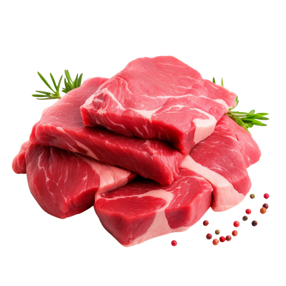 AI generated Raw beef cut meat on a transparent background. png