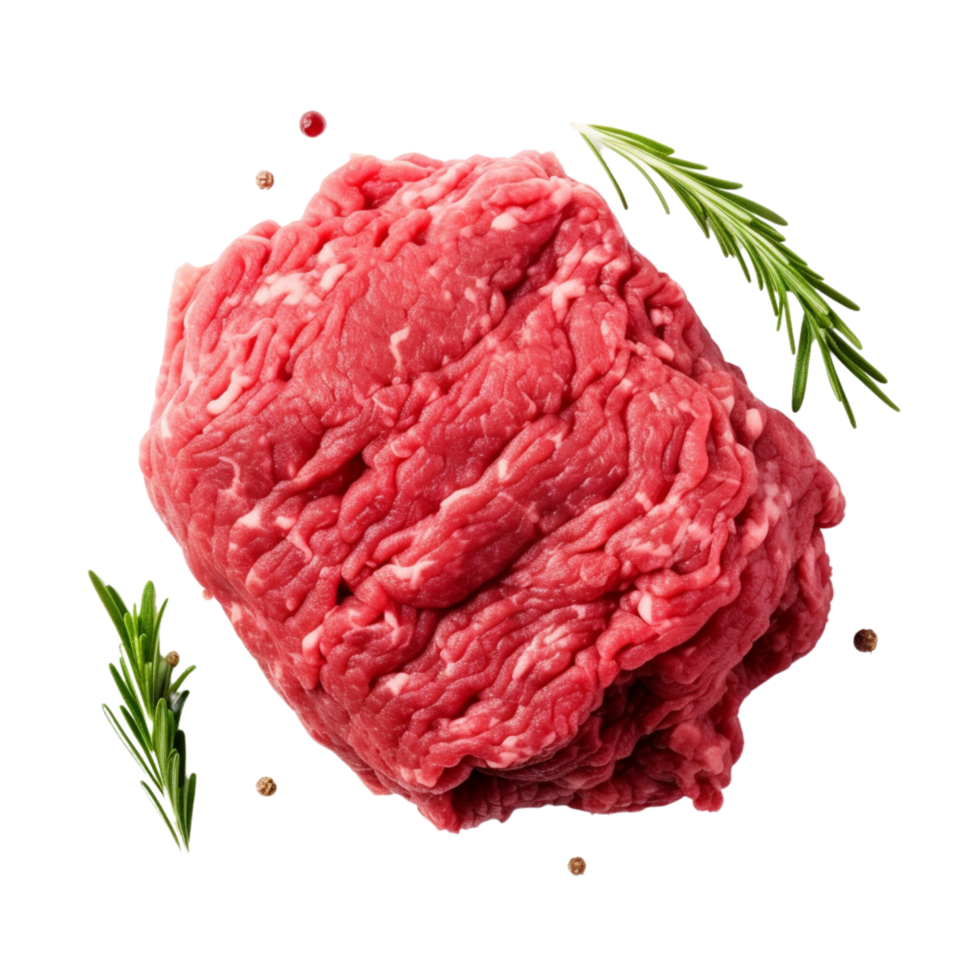 AI generated Minced meat steack butcher on a transparent background. png