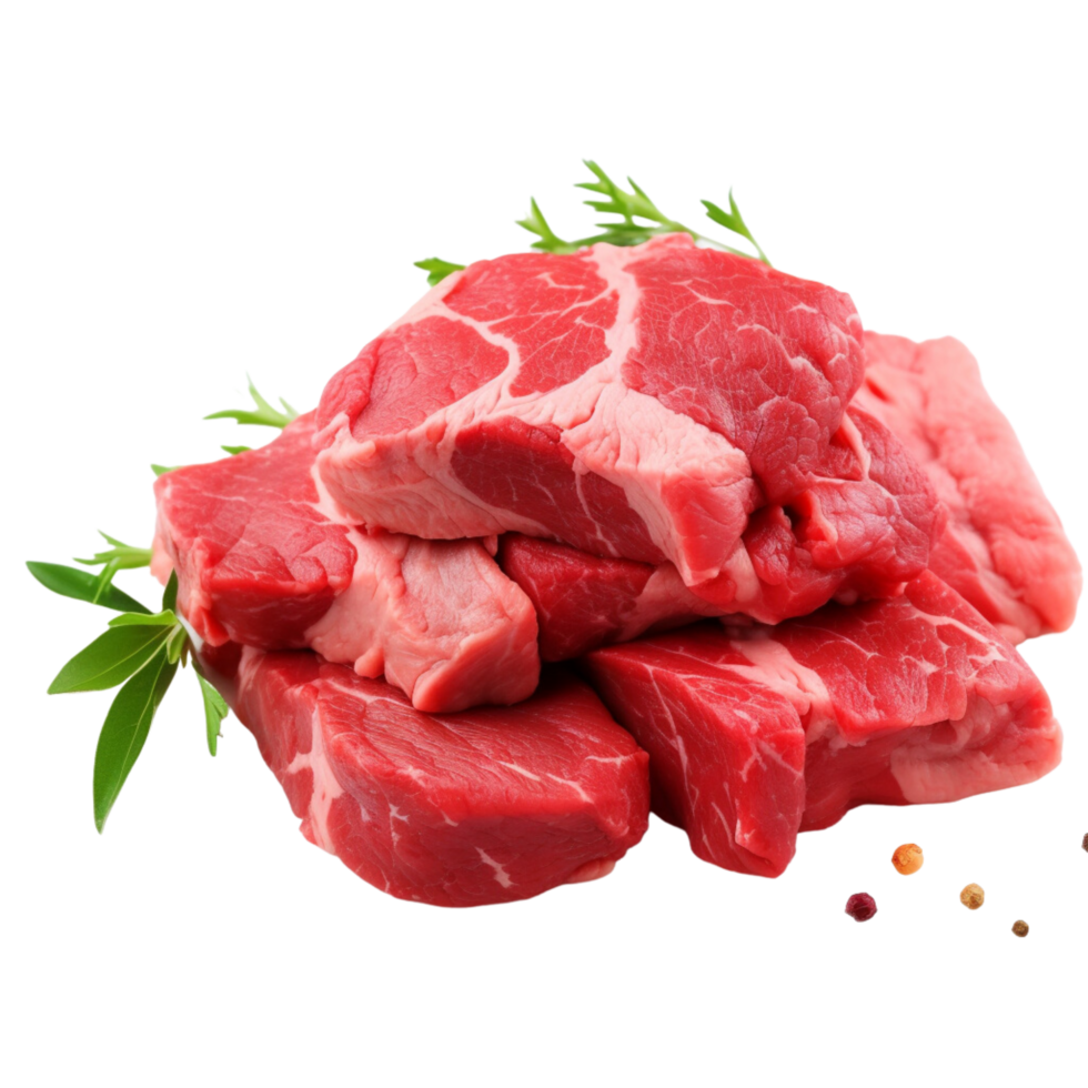 AI generated Raw beef cut meat on a transparent background. png