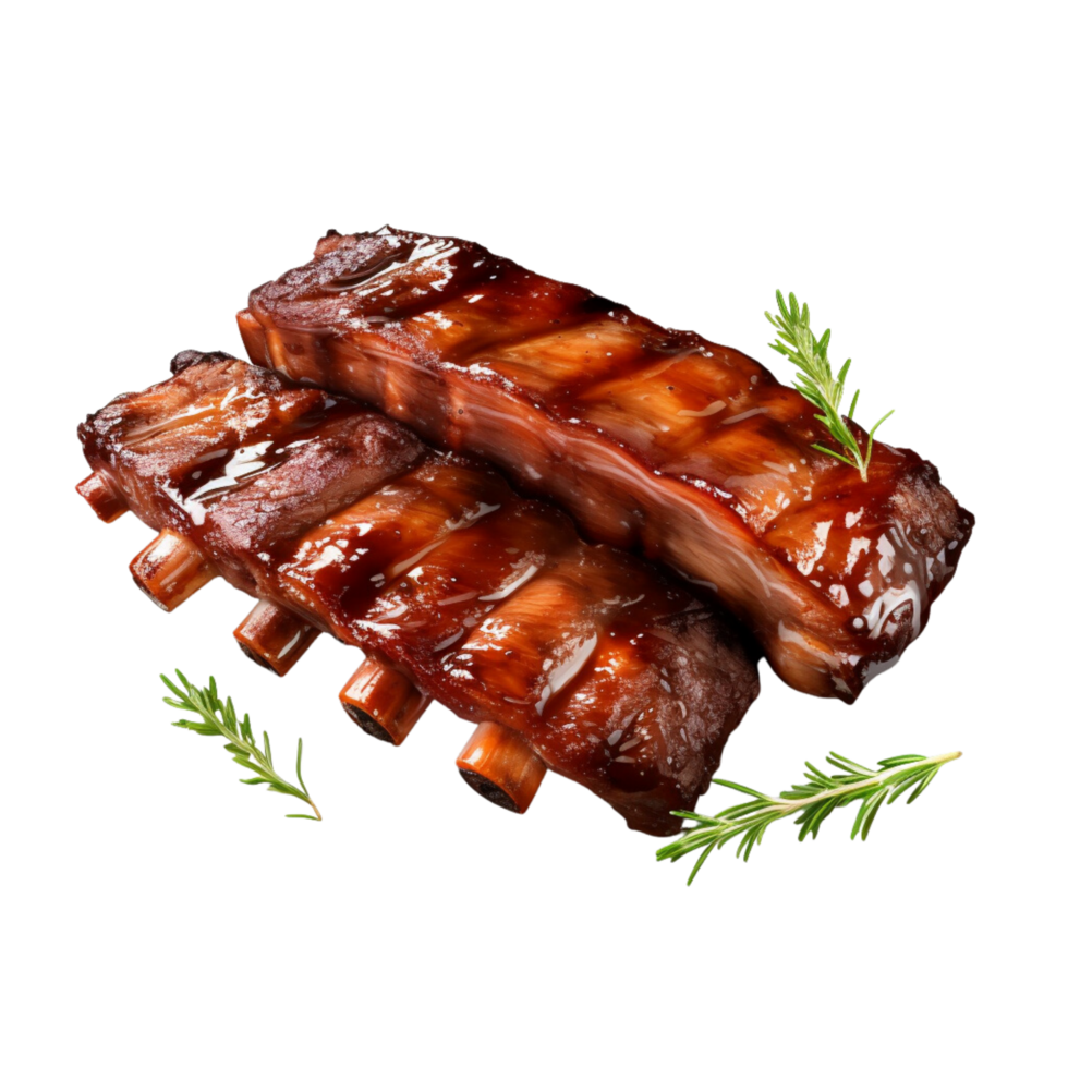AI generated Grill pork beef ribs on a transparent background. png