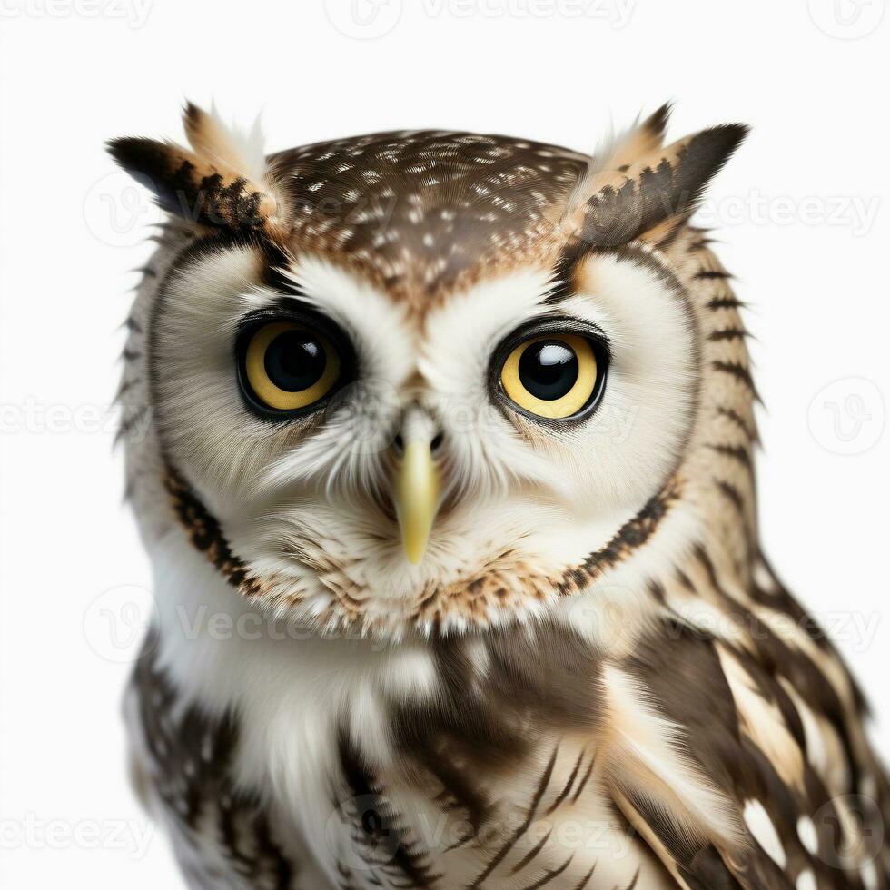 AI generated cute owl isolated on white background. ai generative photo