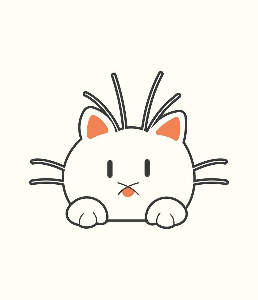 Cute cat vector icon art. simple cartoon doodle cat icon arts