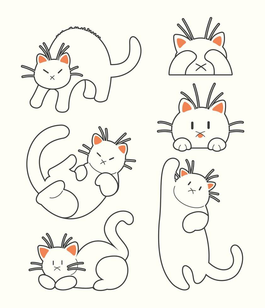 linda gato vector icono Arte. sencillo dibujos animados garabatear gato icono letras
