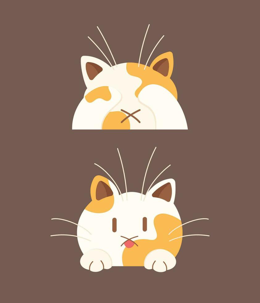 Cute cat vector icon art. simple cartoon doodle cat icon arts