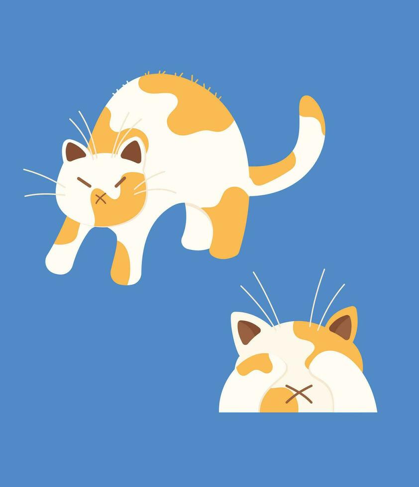 Cute cat vector icon art. simple cartoon doodle cat icon arts