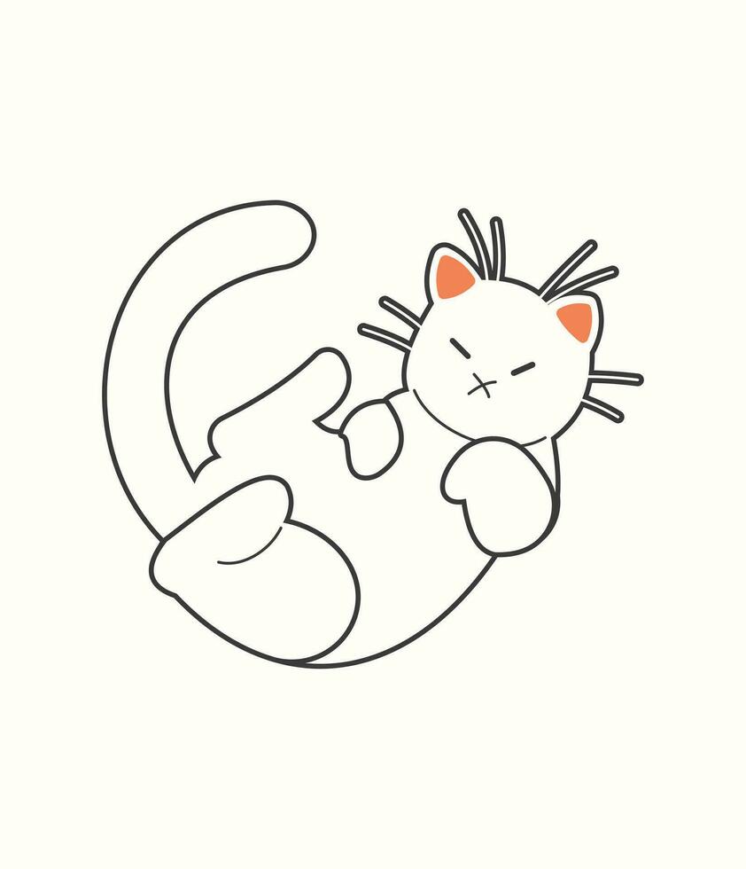 Cute cat vector icon art. simple cartoon doodle cat icon arts