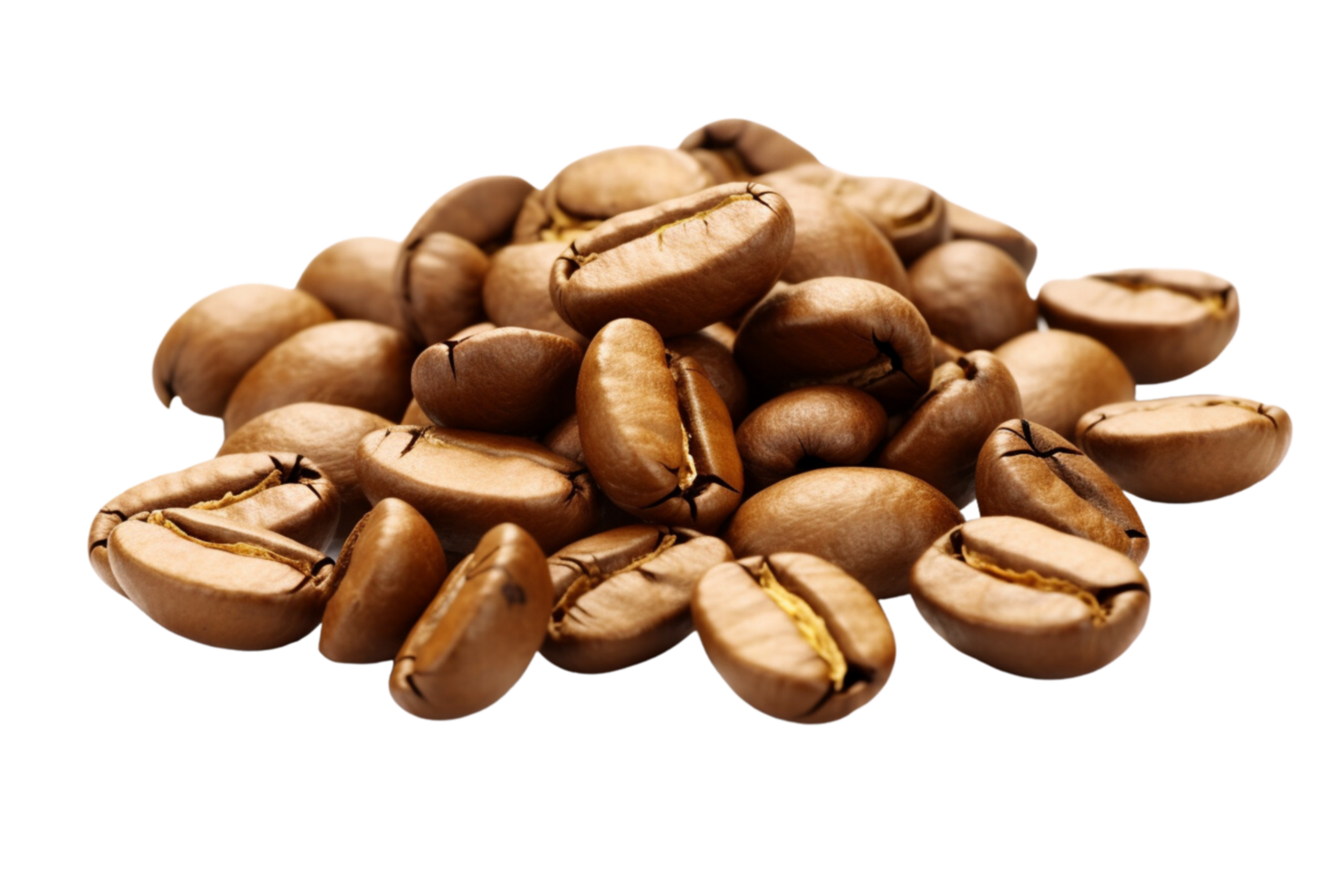 AI generated Coffee beans isolated on transparent background. png
