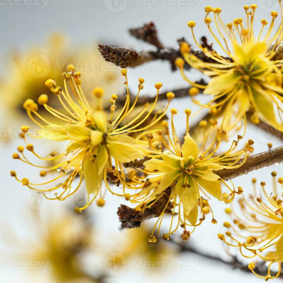 AI generated Close up Witch Hazel isolated on white background. ai generative photo