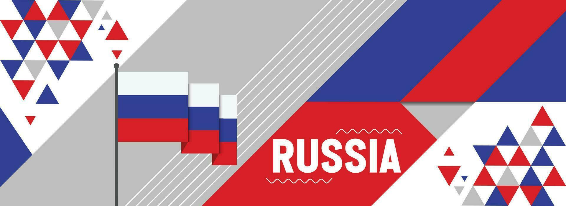 Rusia nacional o independencia día bandera diseño para país celebracion. bandera de ruso personas con moderno retro diseño y resumen geométrico iconos vector ilustración