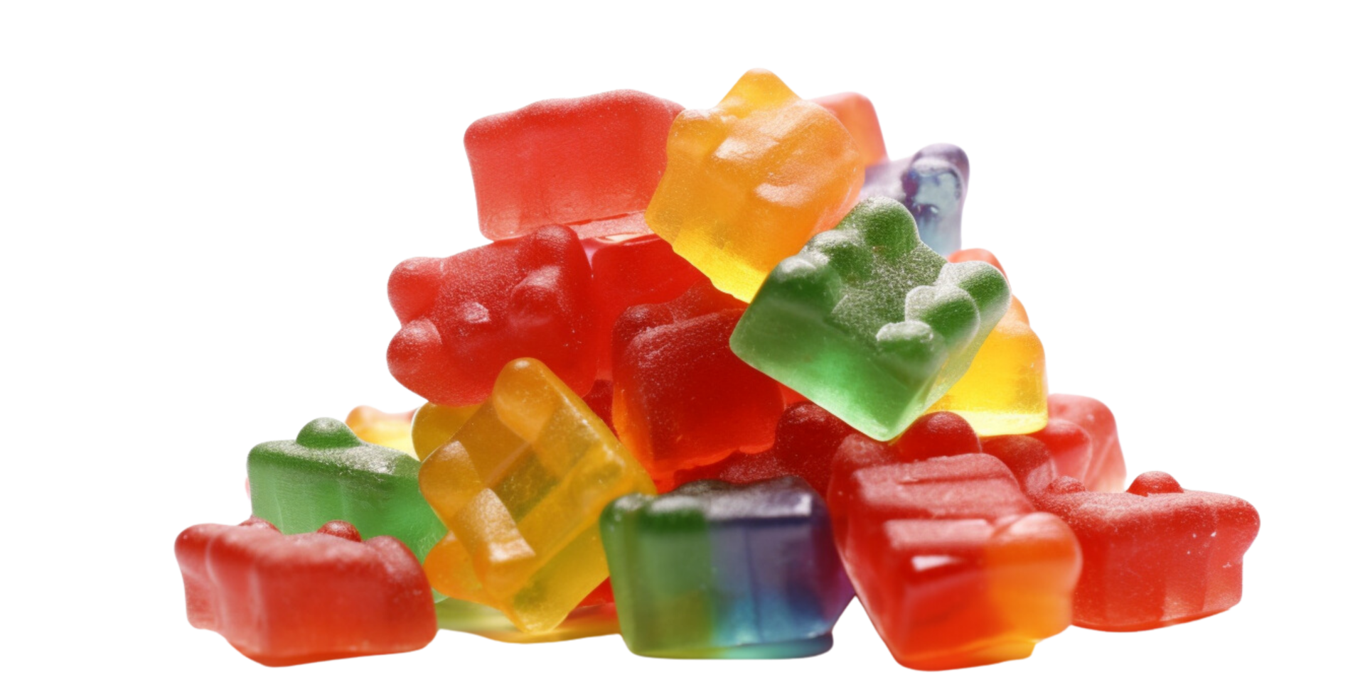 ai generado médico canabis arco iris pegajoso caramelo comestibles en transparente antecedentes. png