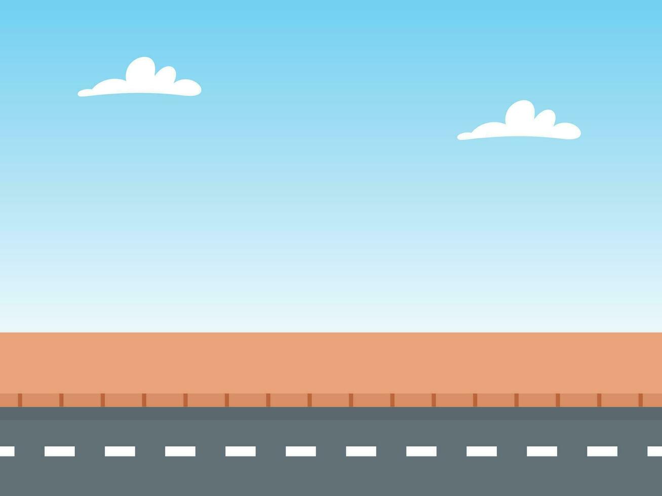 viaje la carretera con paisaje cielo y nube vector