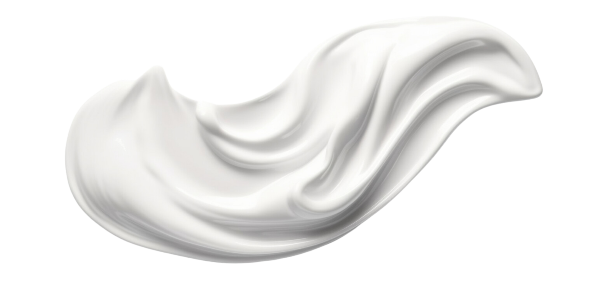 AI generated White cosmetic face creme, body lotion, BB CC cream texture material on transparent background. png