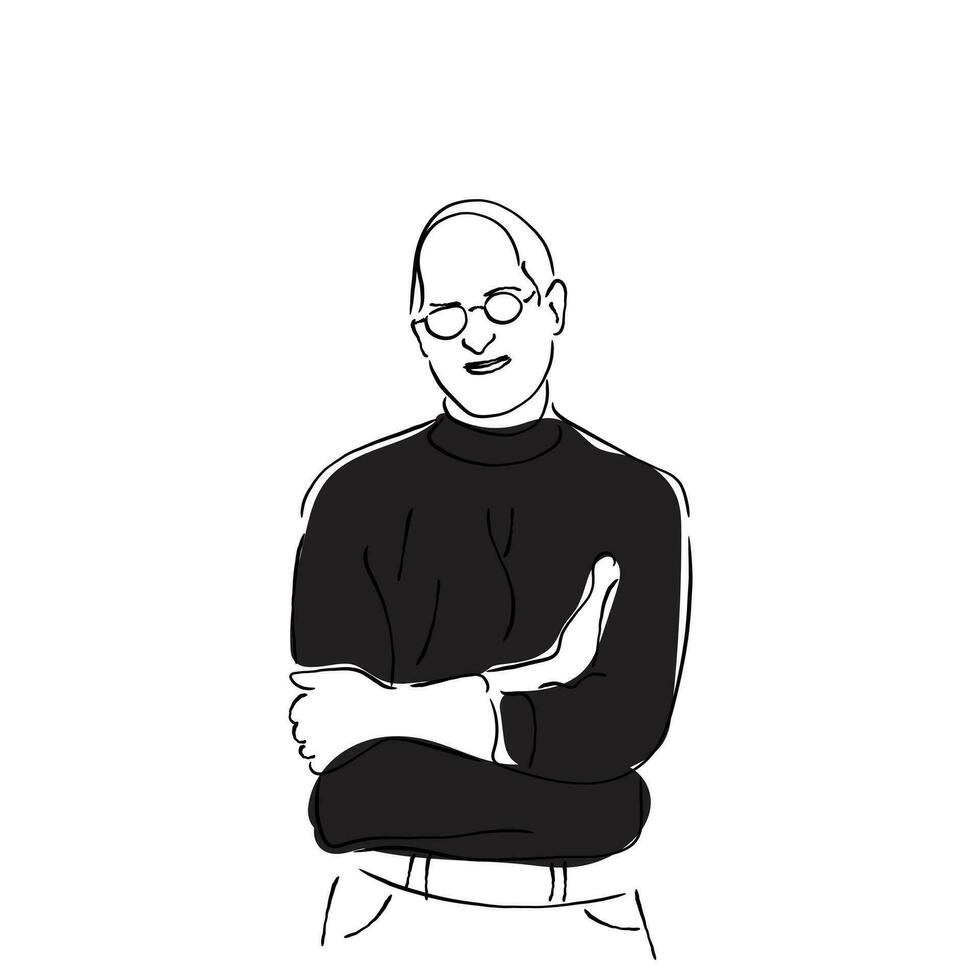 line art vector of Steve Jobs.