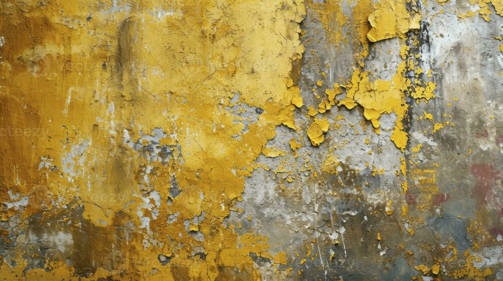 AI generated Abstract gold weathered wall painted background. photo