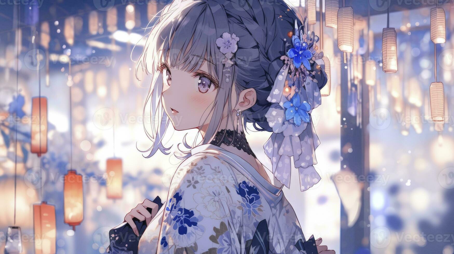 AI generated Beautiful anime girl photo
