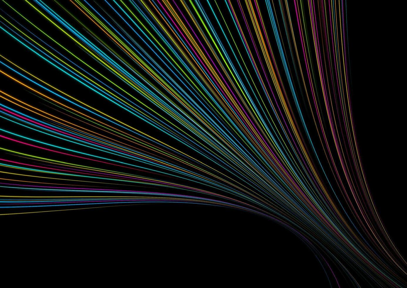 Colorful neon laser curved lines abstract background vector