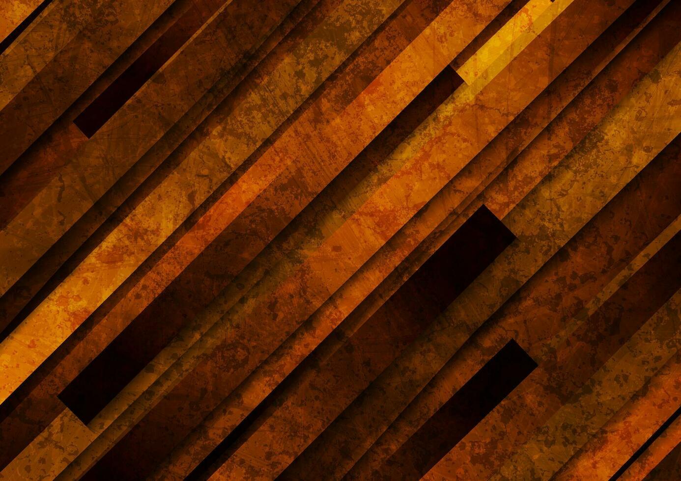 Dark orange abstract grunge background with stripes vector