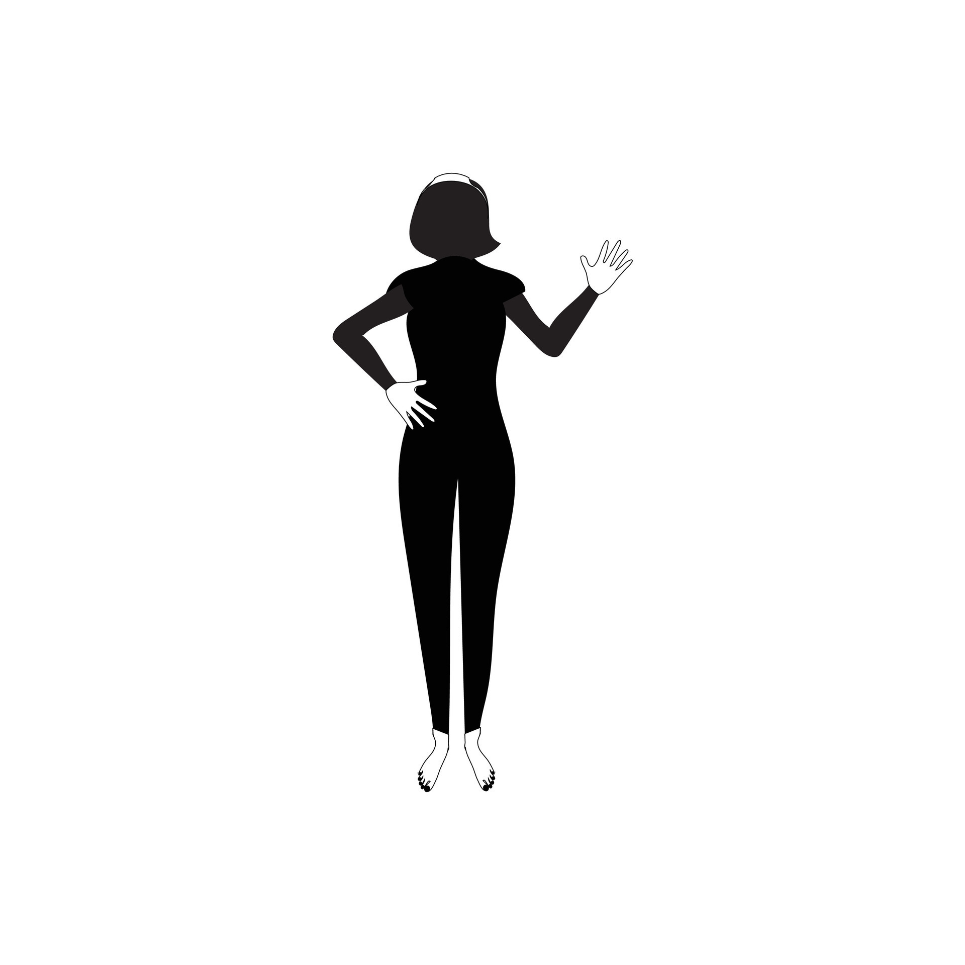 Human full body icon illustrations . Black silhouettes of men and women