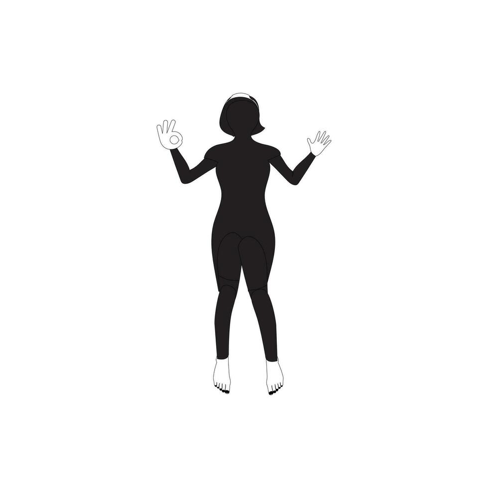 Human full body icon illustrations . Black silhouettes of men and women on a white background. Male and female gender. Figure of human body. vector