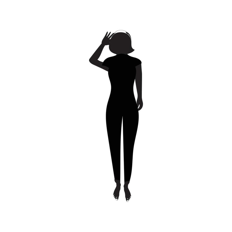 humano lleno cuerpo icono ilustraciones . negro siluetas de hombres y mujer en un blanco antecedentes. masculino y hembra género. figura de humano cuerpo. vector