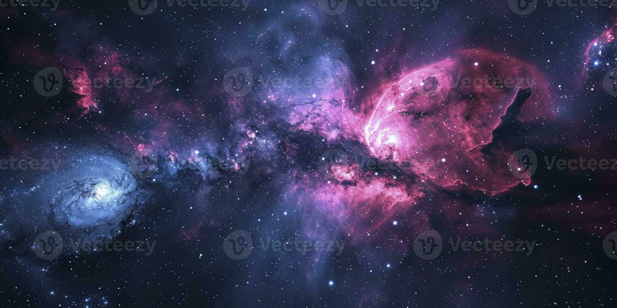 AI generated Night sky Universe filled with stars, nebula and galaxy. photo