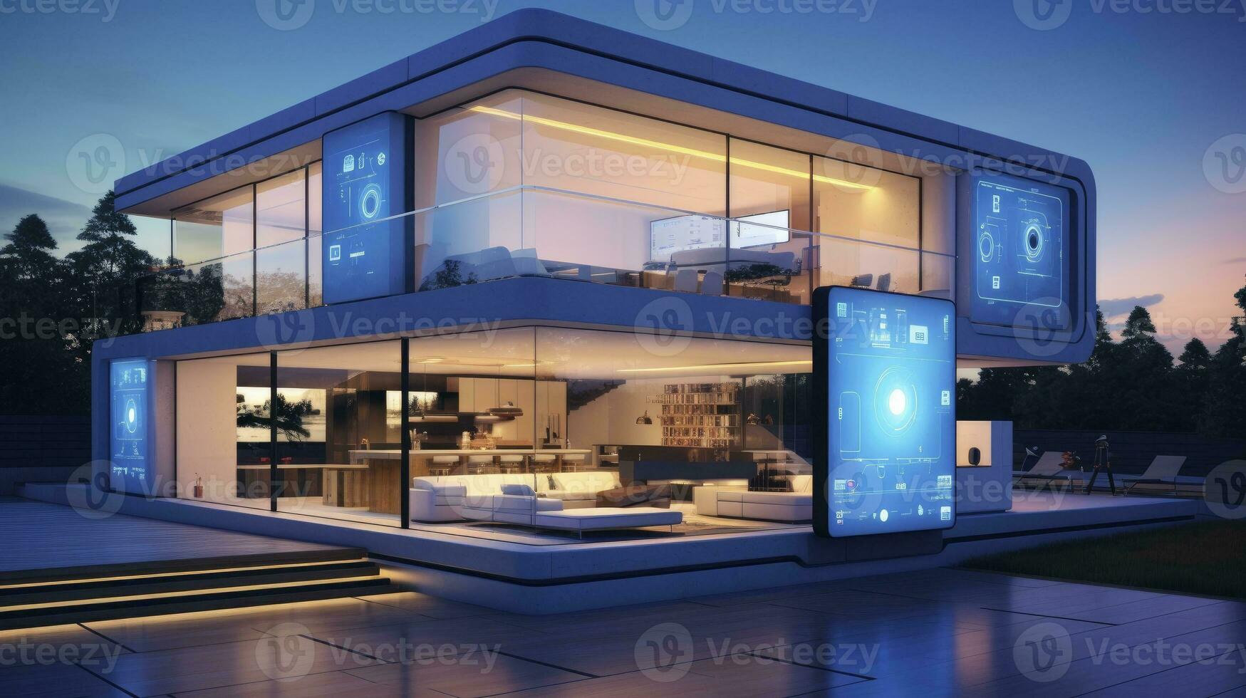 AI generated Modern smart home systems of smart building photo