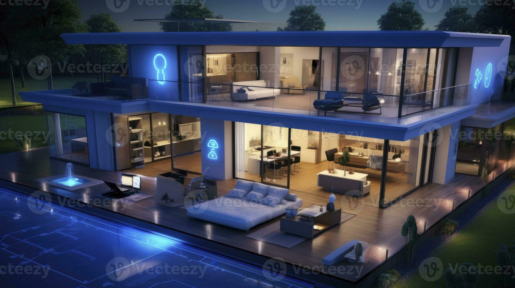 AI generated Modern smart home systems of smart building photo