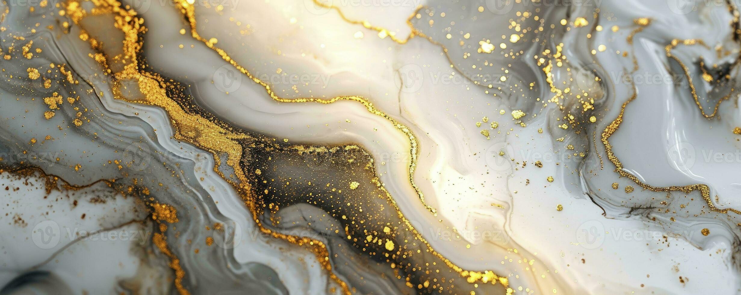 AI generated White and gold marble background photo