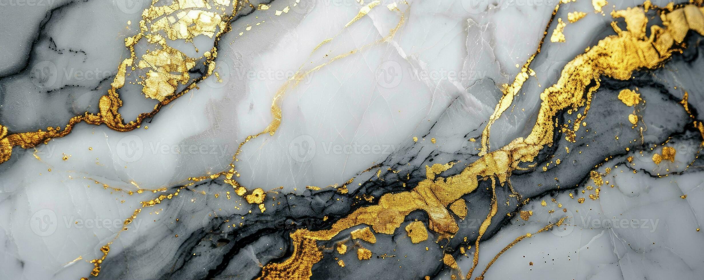 AI generated White and gold marble background photo