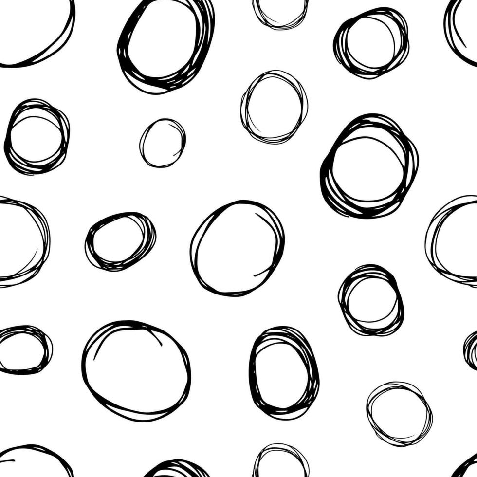 Seamless pattern with sketch circles shape vector