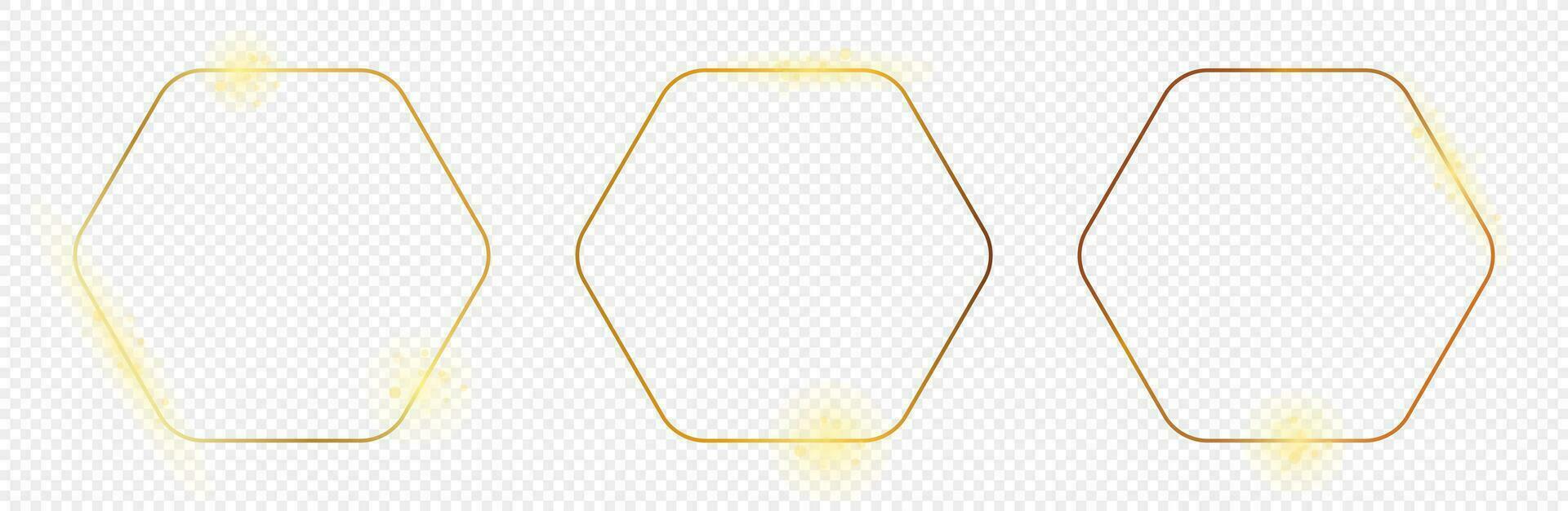 Gold glowing rounded hexagon frame 36095689 Vector Art at Vecteezy