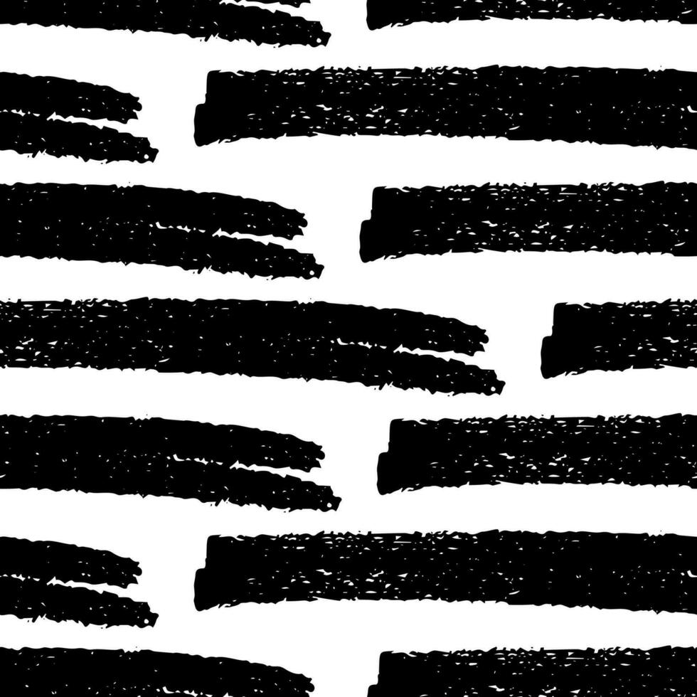 Seamless pattern with black pencil brushstrokes vector