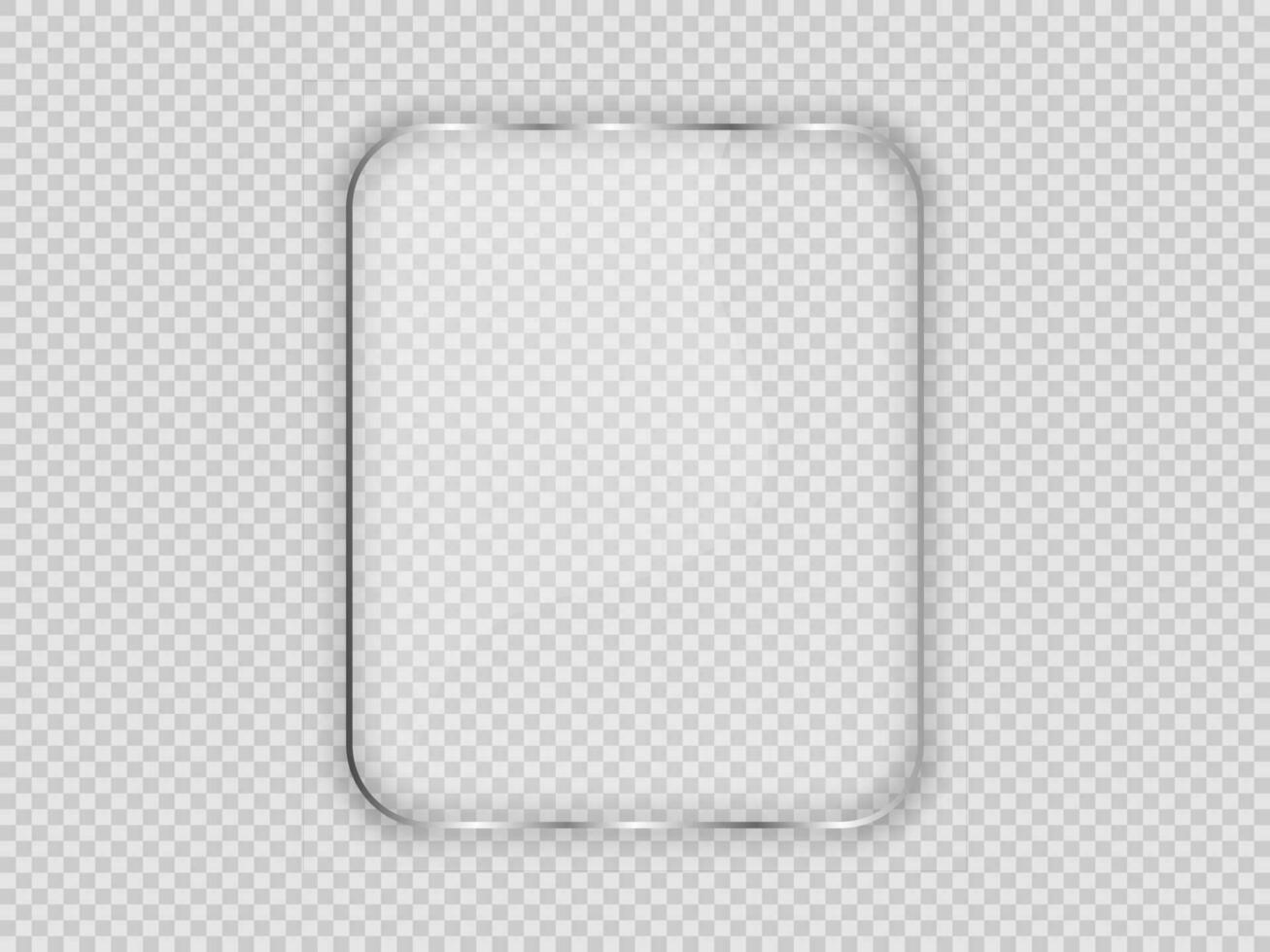 Glass plate in rounded vertical frame vector