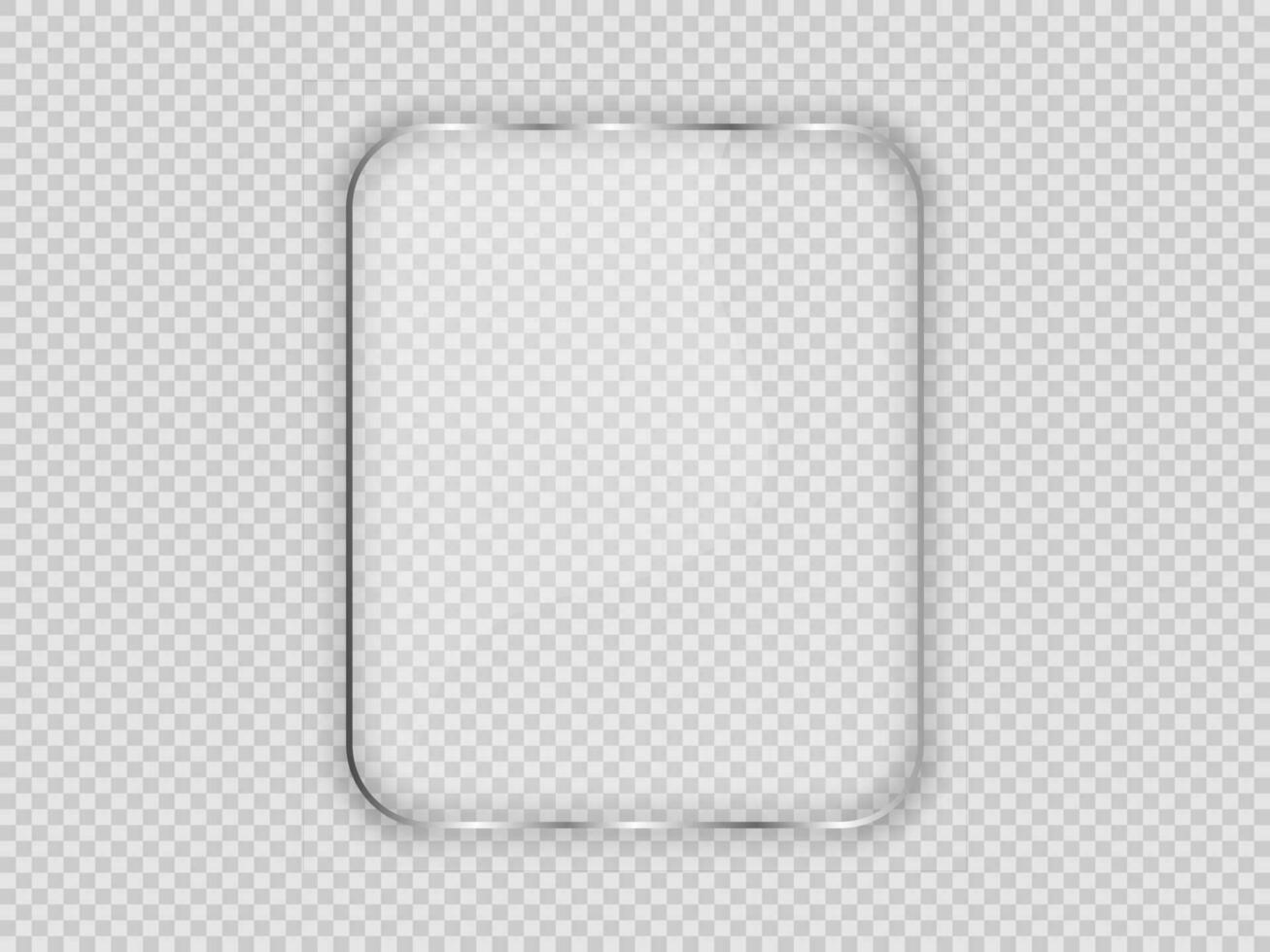 Glass plate in rounded vertical frame vector