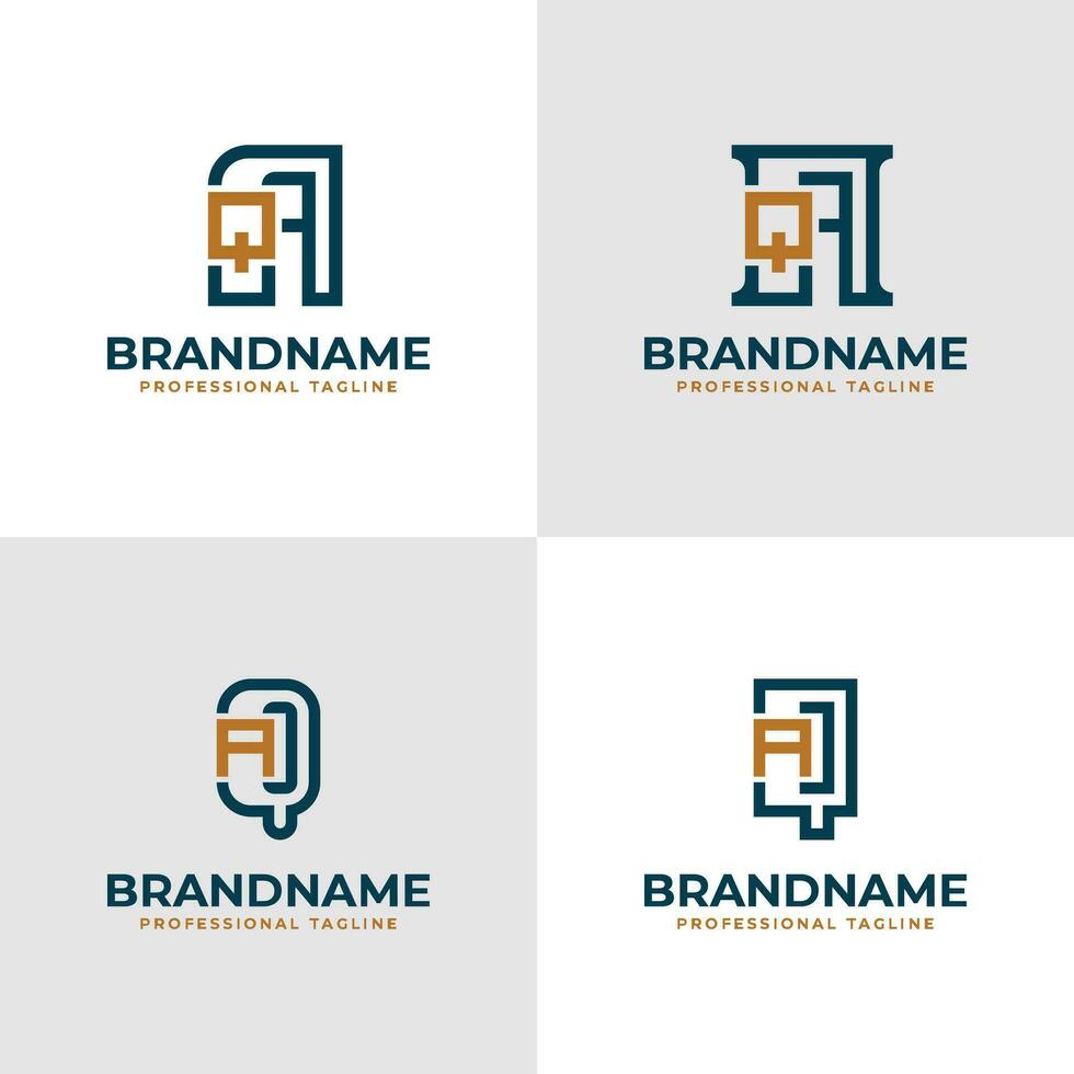 Elegant Letter AQ and QA Monogram Logo, suitable for business with AQ or QA initials vector