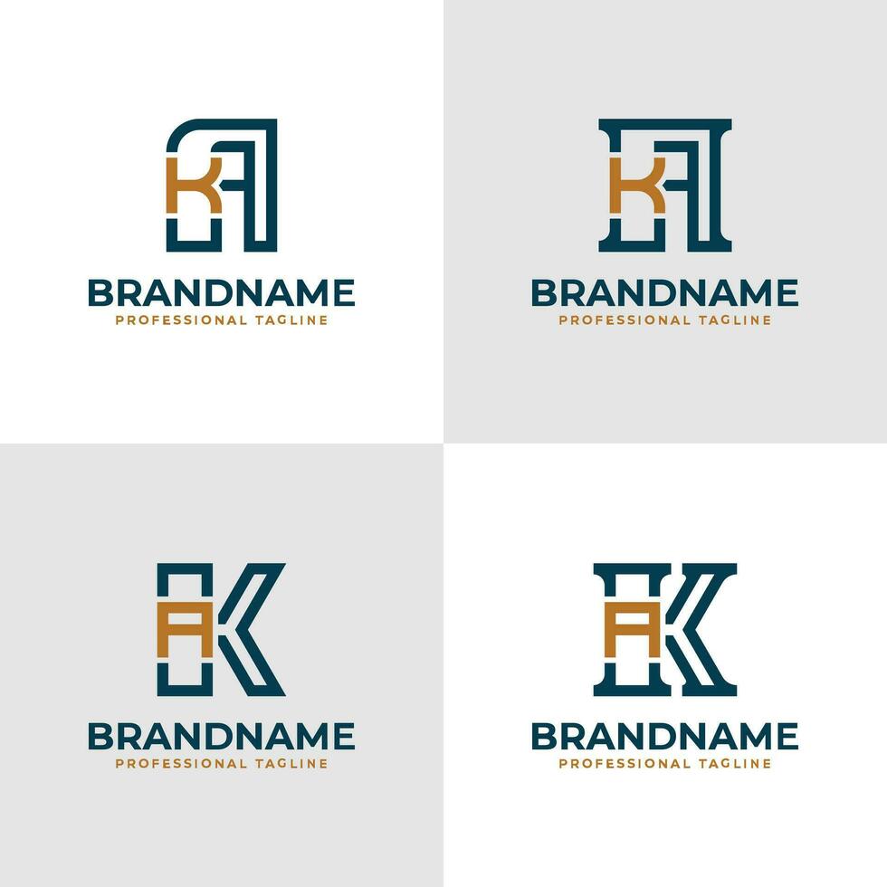 Elegant Letter AK and KA Monogram Logo, suitable for business with AK or KA initials vector