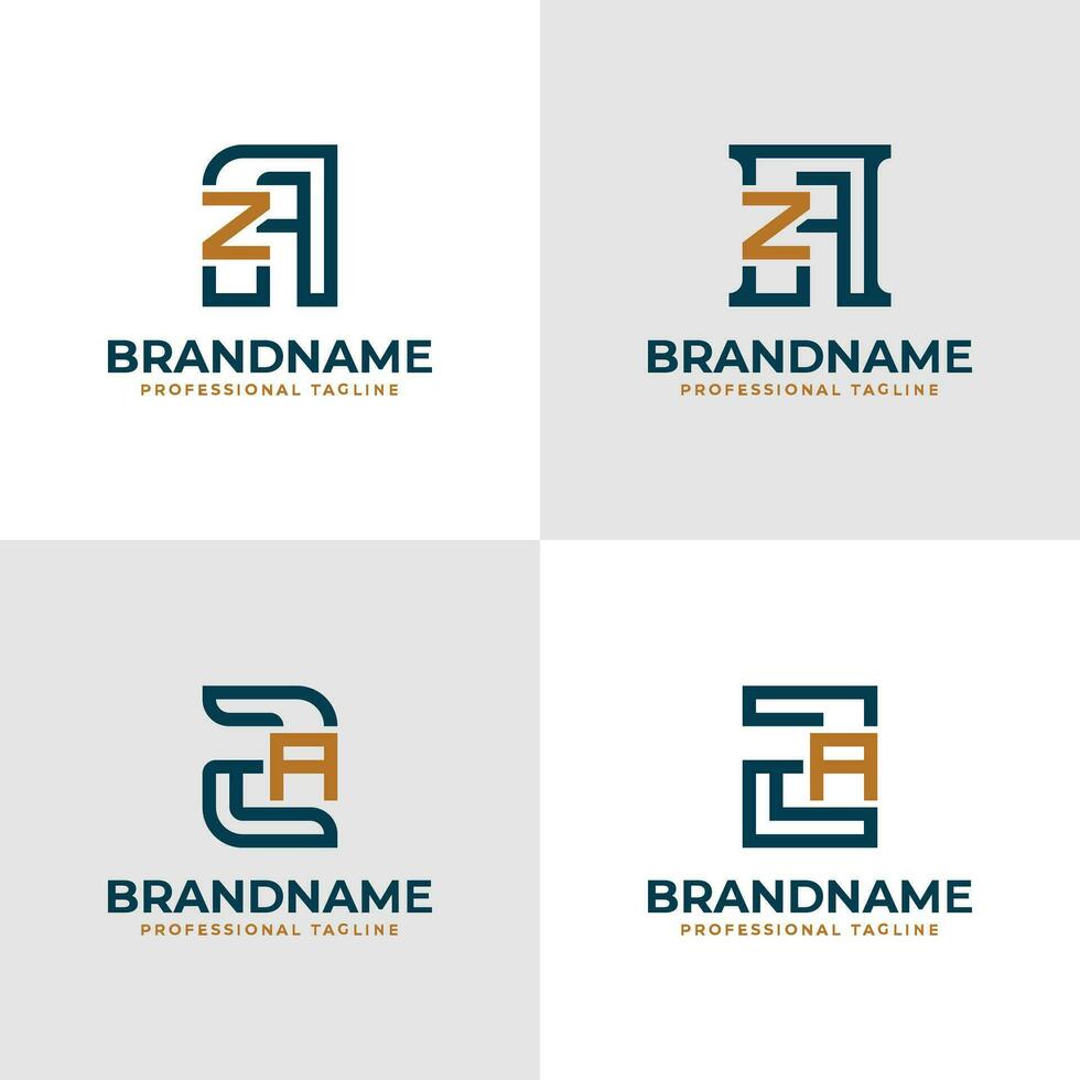 Elegant Letter AZ and ZA Monogram Logo, suitable for business with AZ or ZA initials vector
