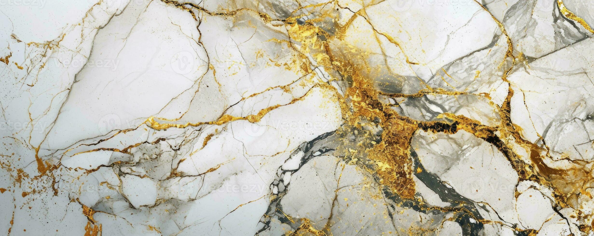 AI generated White and gold marble background photo
