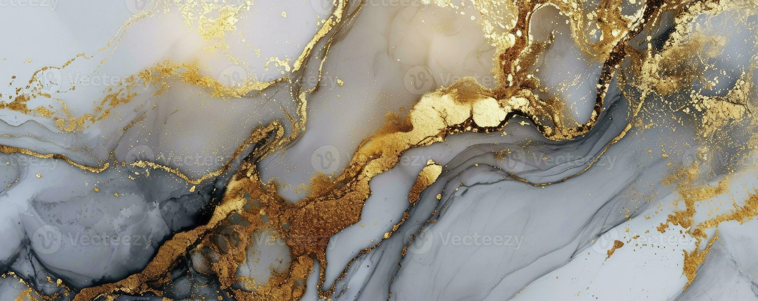 AI generated White and gold marble background photo