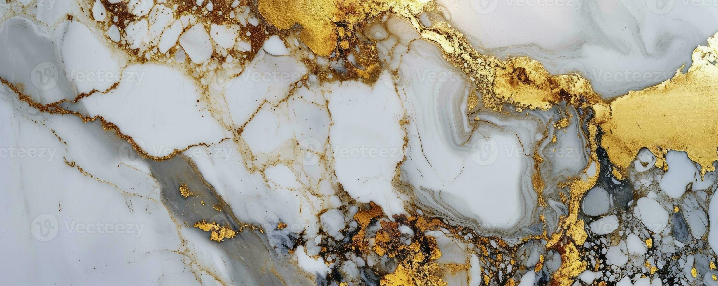 AI generated White and gold marble background photo