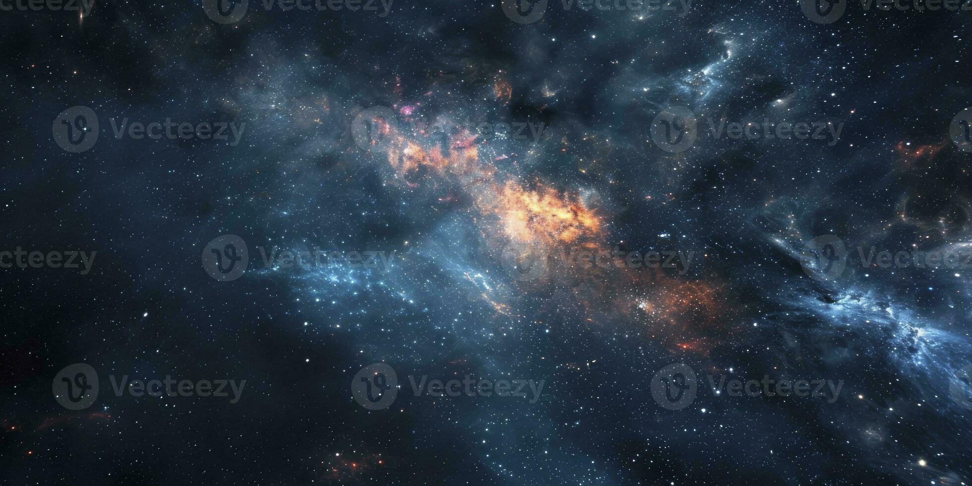 AI generated Night sky Universe filled with stars, nebula and galaxy. photo