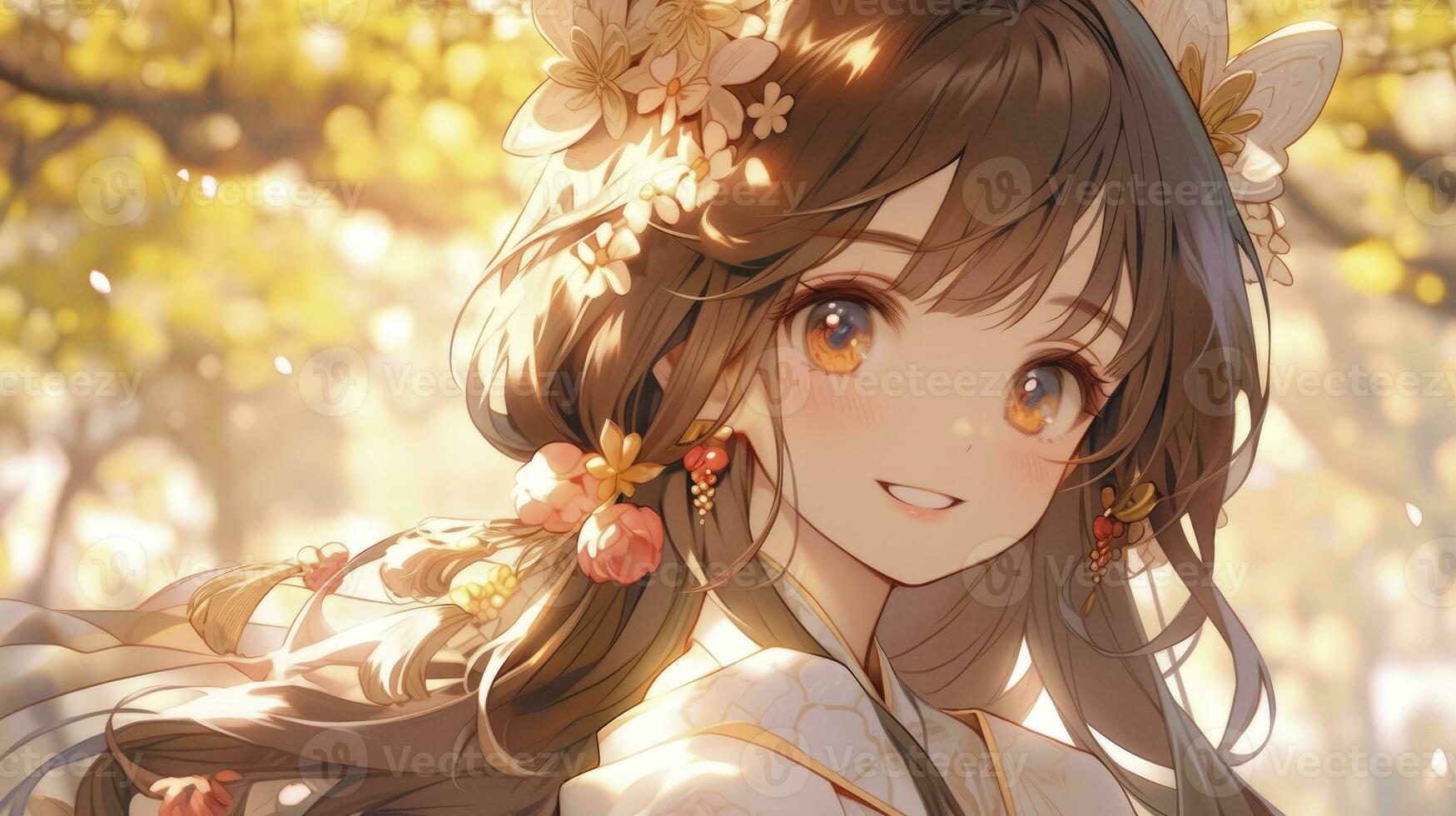 AI generated Beautiful anime girl photo