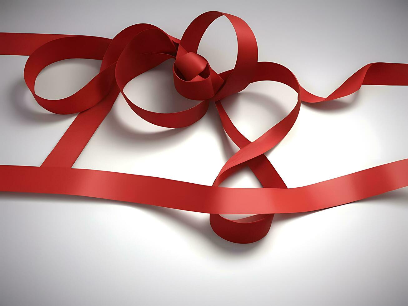 AI generated Love Unwrapped Red Tape Heart Valentine's Day Concept photo