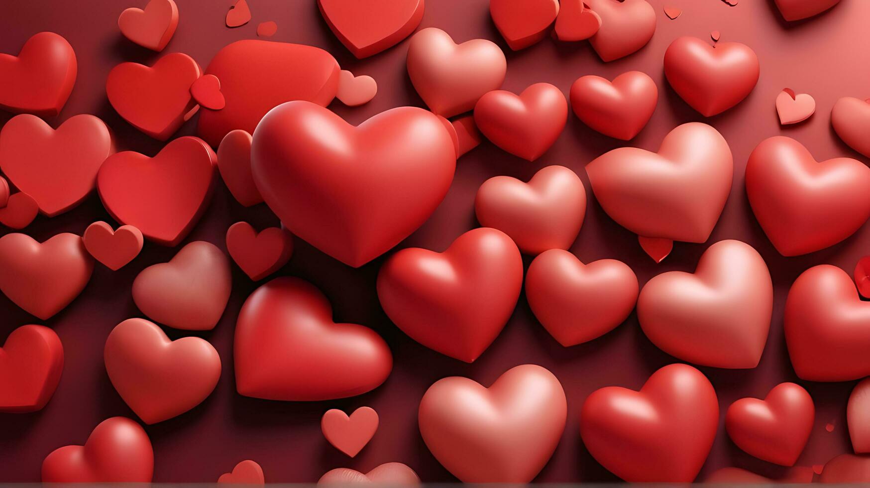 AI generated Love Infusion Abstract Panorama with Red Hearts Valentine's Day Banner photo