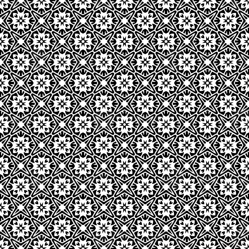 Black seamless abstract pattern. Overlay for background and backdrop. Ornamental design. PNG graphic illustration with transparent background.