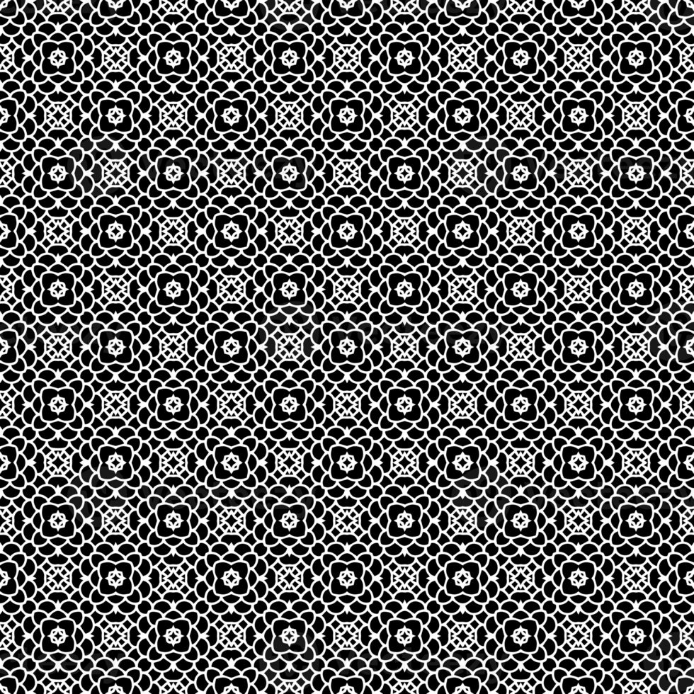 Black seamless abstract pattern. Overlay for background and backdrop. Ornamental design. PNG graphic illustration with transparent background.