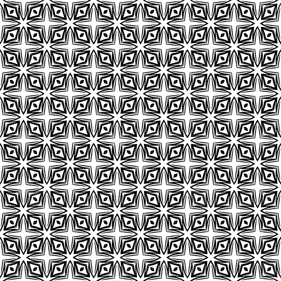 Black seamless abstract pattern. Overlay for background and backdrop. Ornamental design. PNG graphic illustration with transparent background.