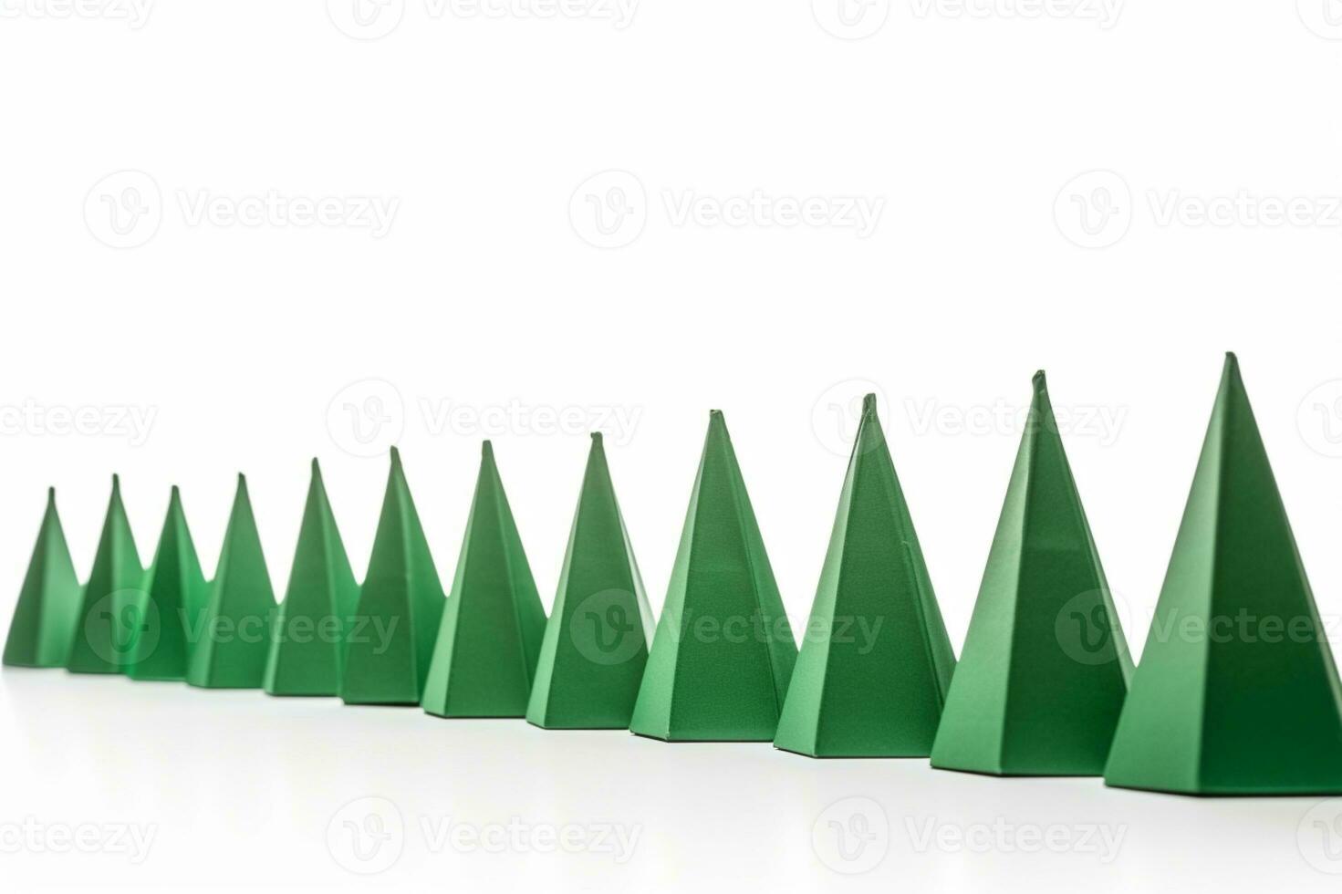 AI generated Christmas tree in paper style on white background photo
