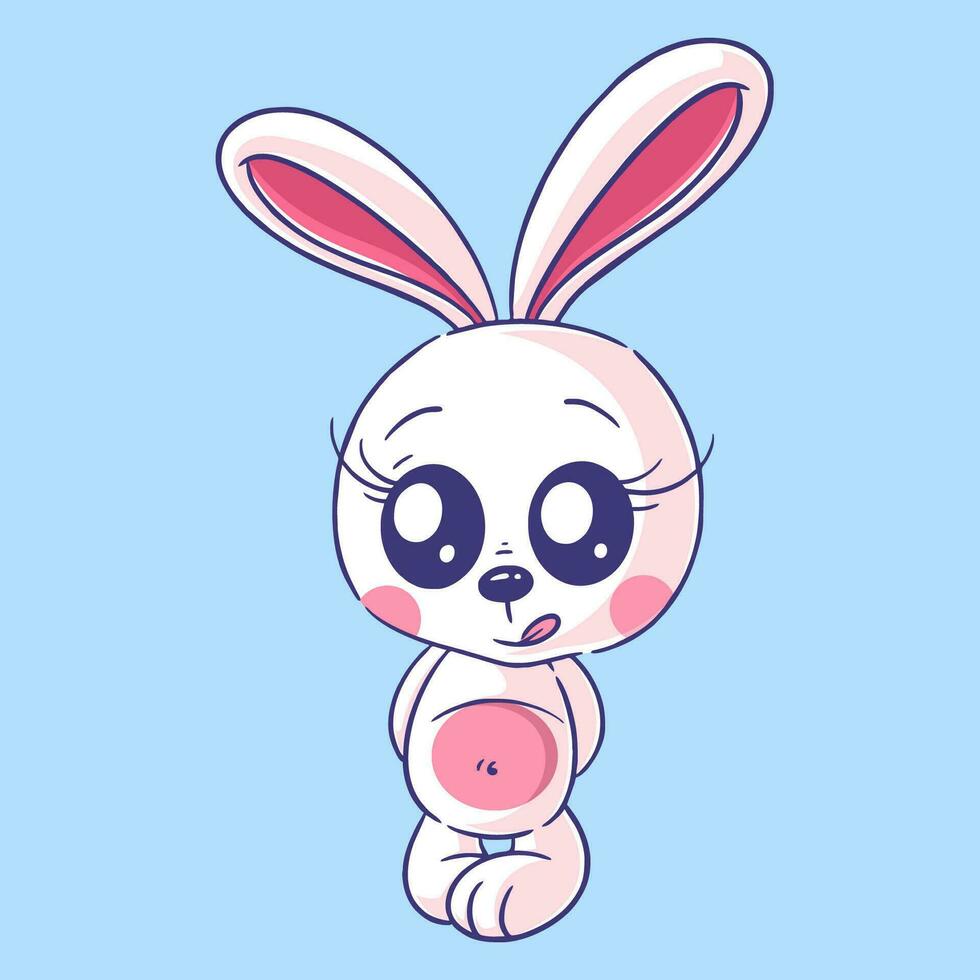 Cute bunny is standing alone without friends vector