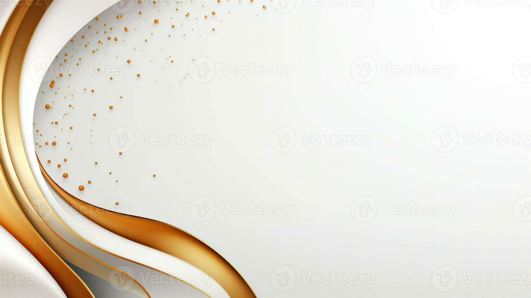 AI generated Background with elegant curved golden line and shadow. Place for text. Generated by artificial intelligence photo